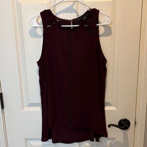 White House Black Market Burgundy Sleeveless Top